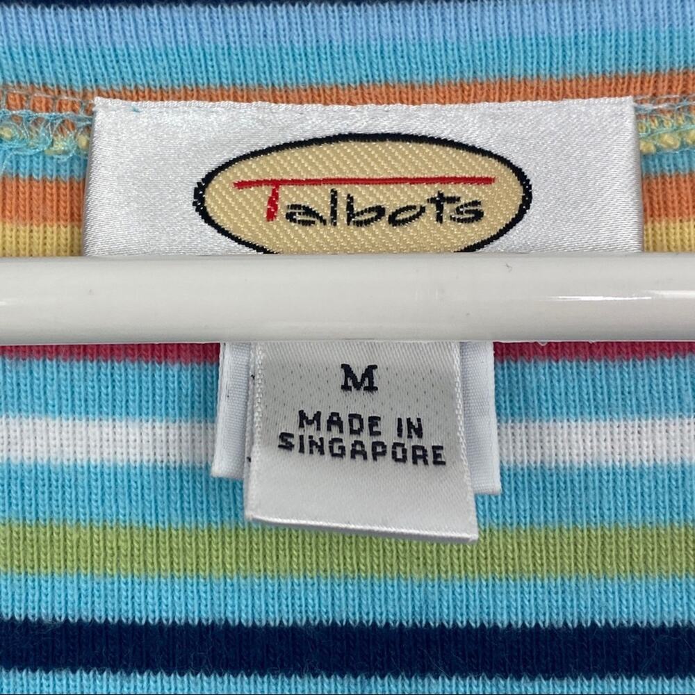 Talbots Striped Knit Shirt 3/4 Sleeve Size M - Picture 3 of 6